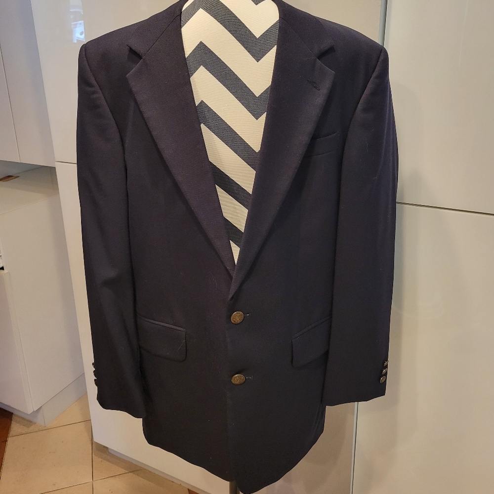 Dark Navy Men's Blazer Oscar De la Renta Size 40R